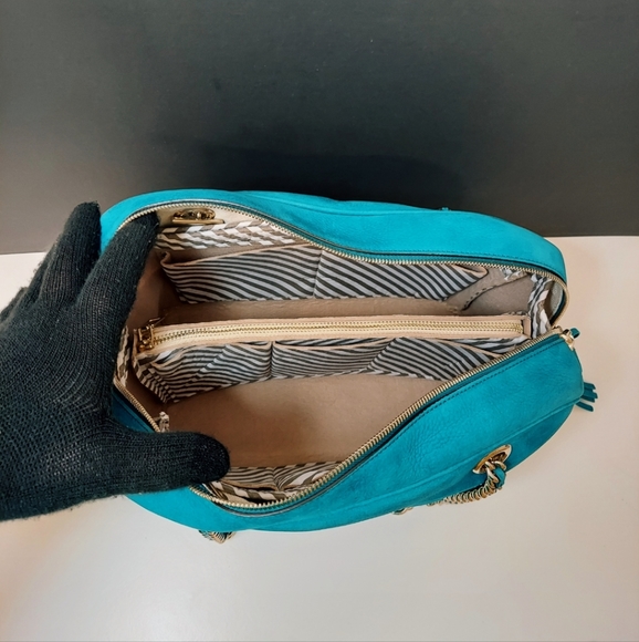 ✨️💎Authentic Gucci soho nubuck shoulderbag teal color - Picture 7 of 16